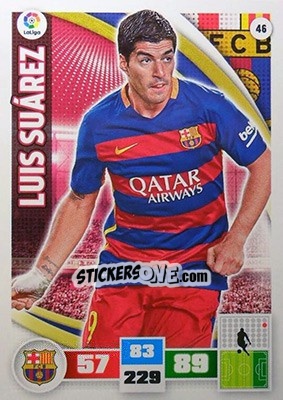 Sticker Luis Suárez - Liga BBVA 2015-2016. Adrenalyn XL - Panini