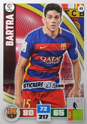 Sticker Bartra - Liga BBVA 2015-2016. Adrenalyn XL n. 49 - Panini