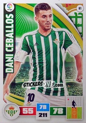 Sticker Dani Ceballos - Liga BBVA 2015-2016. Adrenalyn XL n. 61 - Panini