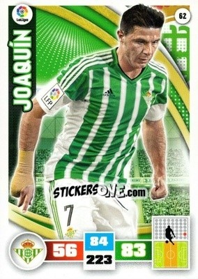 Sticker Joaquín - Liga BBVA 2015-2016. Adrenalyn XL n. 62 - Panini