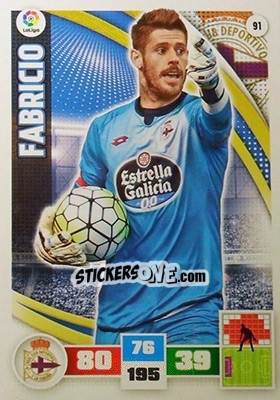 Sticker Fabricio - Liga BBVA 2015-2016. Adrenalyn XL n. 91 - Panini