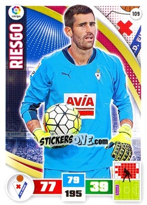 Figurina Asier Riesgo - Liga BBVA 2015-2016. Adrenalyn XL - Panini