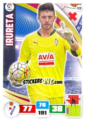 Sticker Irureta - Liga BBVA 2015-2016. Adrenalyn XL n. 120 - Panini