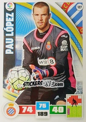 Cromo Pau López - Liga BBVA 2015-2016. Adrenalyn XL - Panini