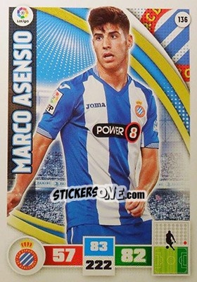 Sticker Marco Asensio - Liga BBVA 2015-2016. Adrenalyn XL n. 136 - Panini