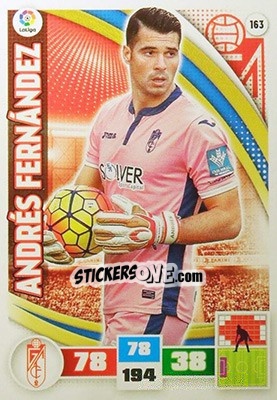 Sticker Andrés Fernández - Liga BBVA 2015-2016. Adrenalyn XL n. 163 - Panini