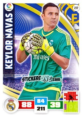 Sticker Keylor Navas - Liga BBVA 2015-2016. Adrenalyn XL n. 217 - Panini
