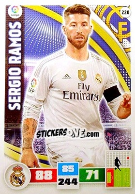 Sticker Sergio Ramos - Liga BBVA 2015-2016. Adrenalyn XL n. 220 - Panini