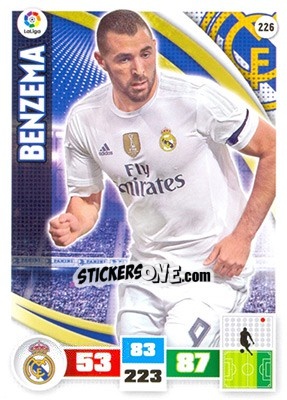 Sticker Benzema - Liga BBVA 2015-2016. Adrenalyn XL n. 226 - Panini