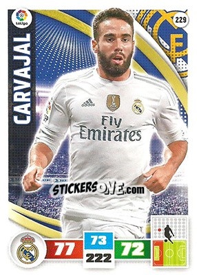 Sticker Carvajal - Liga BBVA 2015-2016. Adrenalyn XL n. 229 - Panini
