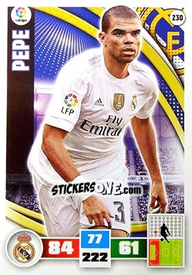 Sticker Pepe - Liga BBVA 2015-2016. Adrenalyn XL n. 230 - Panini