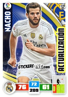 Sticker Nacho Fernández - Liga BBVA 2015-2016. Adrenalyn XL n. 230bis - Panini