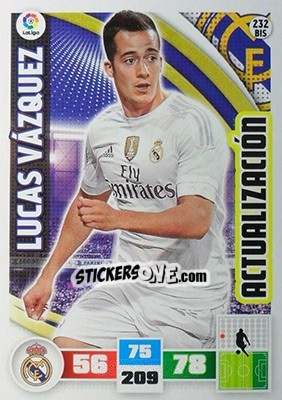 Sticker Lucas Vázquez - Liga BBVA 2015-2016. Adrenalyn XL n. 232bis - Panini