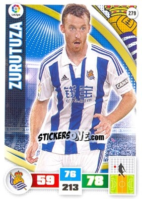 Cromo Zurutuza - Liga BBVA 2015-2016. Adrenalyn XL n. 279 - Panini