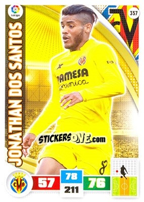 Sticker Jonathan dos Santos - Liga BBVA 2015-2016. Adrenalyn XL n. 357 - Panini