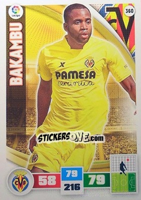 Sticker Bakambu - Liga BBVA 2015-2016. Adrenalyn XL n. 360 - Panini