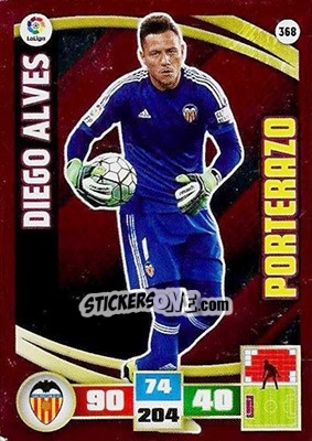 Sticker Diego Alves - Liga BBVA 2015-2016. Adrenalyn XL n. 368 - Panini