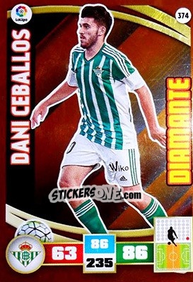 Sticker Dani Ceballos - Liga BBVA 2015-2016. Adrenalyn XL n. 374 - Panini