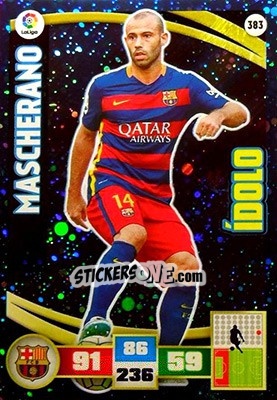 Sticker Mascherano - Liga BBVA 2015-2016. Adrenalyn XL n. 383 - Panini
