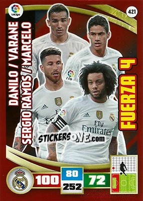Sticker Danilo / Varane / Sergio Ramos / Marcelo - Liga BBVA 2015-2016. Adrenalyn XL - Panini