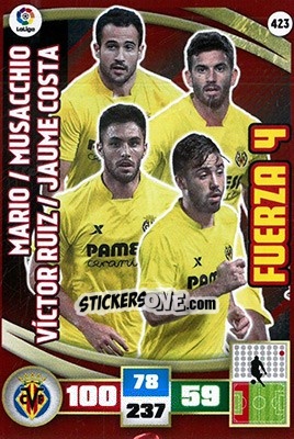 Cromo Mario / Musacchio / Víctor Ruiz / Jaume Costa - Liga BBVA 2015-2016. Adrenalyn XL - Panini