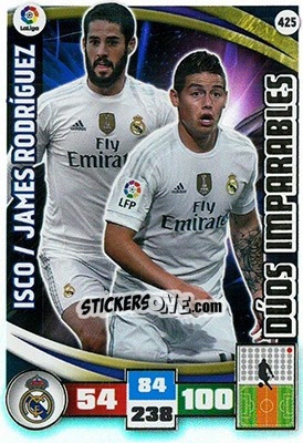 Sticker Isco / James Rodríguez - Liga BBVA 2015-2016. Adrenalyn XL n. 425 - Panini