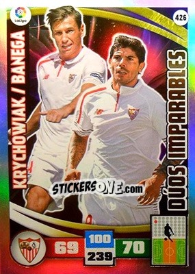 Sticker Grzegorz Krychowiak / Ever Banega - Liga BBVA 2015-2016. Adrenalyn XL n. 426 - Panini