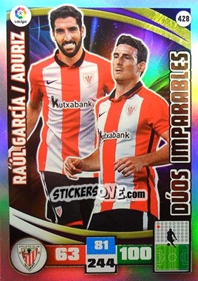Sticker Raúl García / Aritz Aduriz - Liga BBVA 2015-2016. Adrenalyn XL n. 428 - Panini