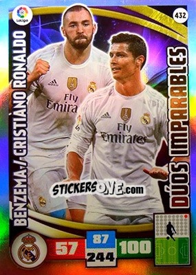 Cromo Karim Benzema / Cristiano Ronaldo - Liga BBVA 2015-2016. Adrenalyn XL - Panini