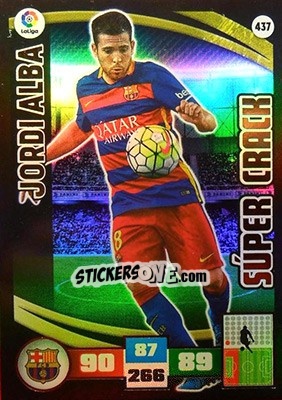 Sticker Jordi Alba - Liga BBVA 2015-2016. Adrenalyn XL n. 437 - Panini
