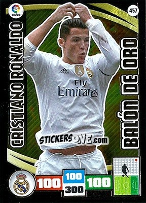 Sticker Cristiano Ronaldo - Liga BBVA 2015-2016. Adrenalyn XL n. 457 - Panini