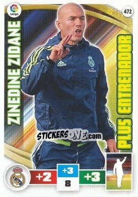 Sticker Zinedine Zidane - Liga BBVA 2015-2016. Adrenalyn XL n. 472 - Panini