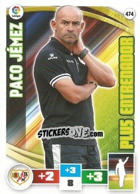 Cromo Paco Jémez - Liga BBVA 2015-2016. Adrenalyn XL n. 474 - Panini