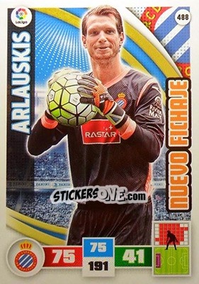 Sticker Arlauskis - Liga BBVA 2015-2016. Adrenalyn XL n. 488 - Panini