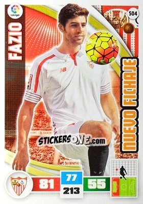 Sticker Fazio - Liga BBVA 2015-2016. Adrenalyn XL n. 504 - Panini