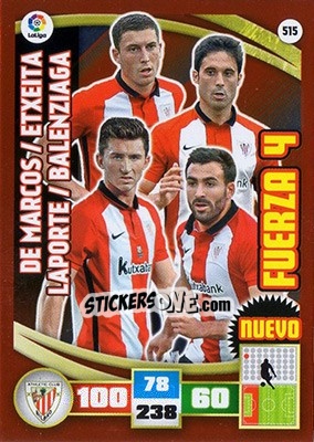 Cromo De Marcos / Etxeita / Laporte / Balenziaga - Liga BBVA 2015-2016. Adrenalyn XL - Panini