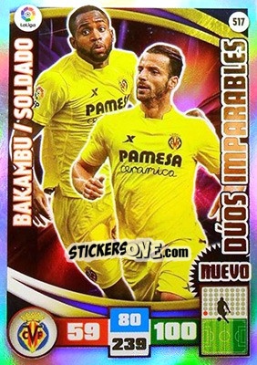 Sticker Cedric Bakambu / Roberto Soldado - Liga BBVA 2015-2016. Adrenalyn XL n. 517 - Panini