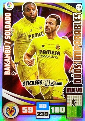 Cromo Cedric Bakambu / Roberto Soldado - Liga BBVA 2015-2016. Adrenalyn XL - Panini