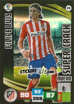 Sticker Filipe Luis - Liga BBVA 2015-2016. Adrenalyn XL n. 519 - Panini