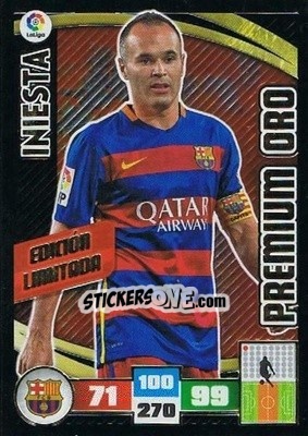 Figurina Iniesta - Liga BBVA 2015-2016. Adrenalyn XL - Panini