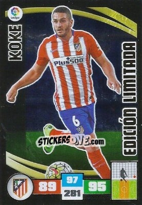 Cromo Koke - Liga BBVA 2015-2016. Adrenalyn XL - Panini