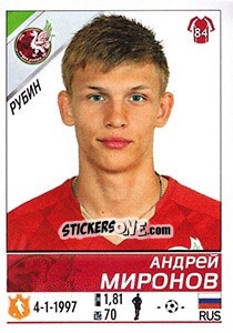 Figurina Андрей Миронов - Russian Football Premier League 2015-2016 - Panini