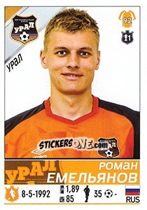 Figurina Роман Емельянов - Russian Football Premier League 2015-2016 n. 324 - Panini