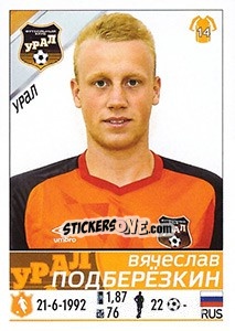 Sticker Вячеслав Подберезкин - Russian Football Premier League 2015-2016 n. 331 - Panini