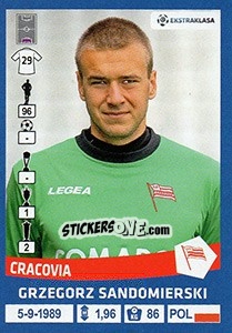 Sticker Grzegors Sandomierski - Ekstraklasa 2015-2016 n. 22 - Panini