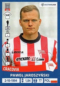 Sticker Pawel Jaroszynski - Ekstraklasa 2015-2016 n. 24 - Panini