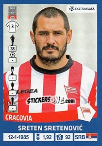 Sticker Sreten Sretenovic - Ekstraklasa 2015-2016 n. 27 - Panini