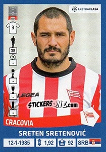 Cromo Sreten Sretenovic - Ekstraklasa 2015-2016 - Panini