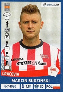 Sticker Marcin Budzinski - Ekstraklasa 2015-2016 n. 30 - Panini