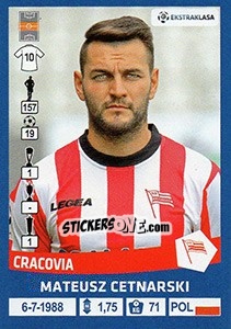 Sticker Mateusz Cetnarski - Ekstraklasa 2015-2016 n. 31 - Panini